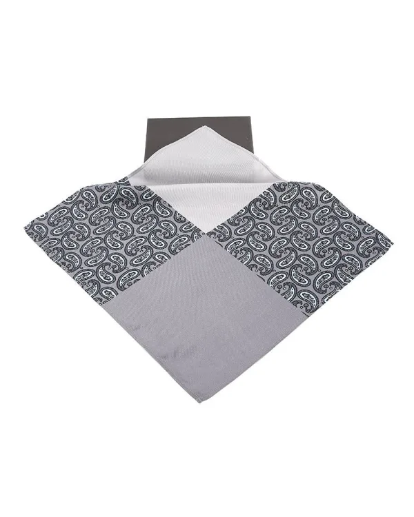 mouchoir de poche imprimé gris foncé